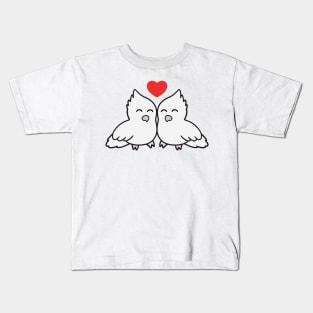 White Cockatiel Love Kids T-Shirt